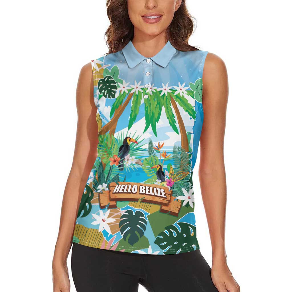 Toucan Belize Women Sleeveless Polo Shirt Tropical Vibes DT05