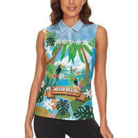 Toucan Belize Women Sleeveless Polo Shirt Tropical Vibes DT05