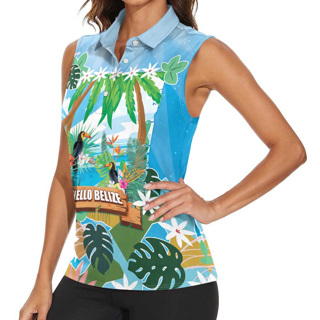Toucan Belize Women Sleeveless Polo Shirt Tropical Vibes DT05