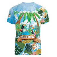 Toucan Belize Women V-Neck T-Shirt Tropical Vibes DT05