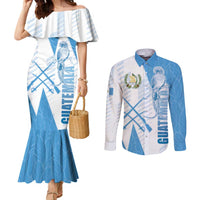 Guatemala Couples Matching Mermaid Dress and Long Sleeve Button Shirt Quetzal Bird Guatemalan Soul DT05