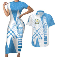 Guatemala Couples Matching Short Sleeve Bodycon Dress and Hawaiian Shirt Quetzal Bird Guatemalan Soul DT05