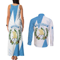 Guatemala Couples Matching Tank Maxi Dress and Long Sleeve Button Shirt Quetzal Bird Guatemalan Soul DT05