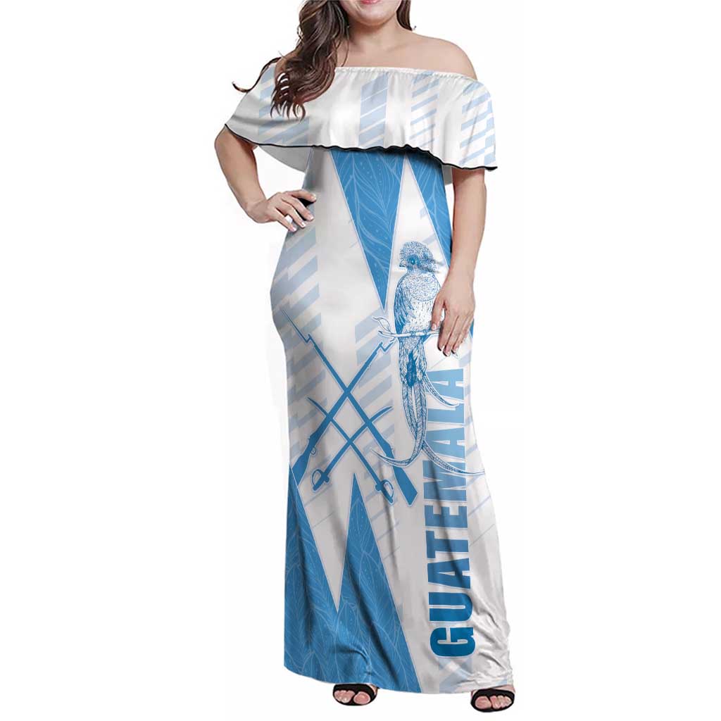 Guatemala Family Matching Off Shoulder Maxi Dress and Hawaiian Shirt Quetzal Bird Guatemalan Soul DT05