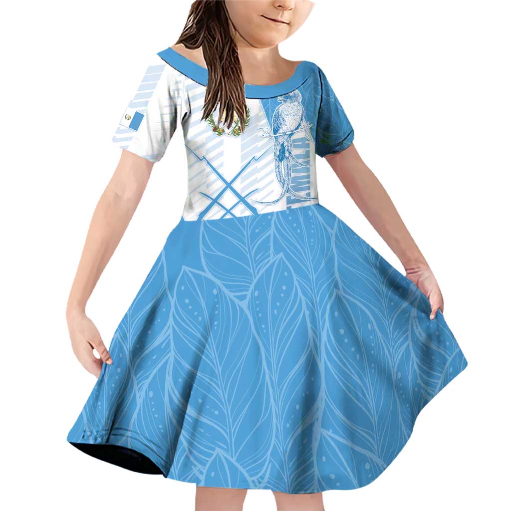 Guatemala Family Matching Off Shoulder Short Dress and Hawaiian Shirt Quetzal Bird Guatemalan Soul DT05