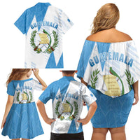 Guatemala Family Matching Off Shoulder Short Dress and Hawaiian Shirt Quetzal Bird Guatemalan Soul DT05