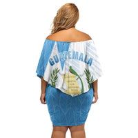 Guatemala Family Matching Off Shoulder Short Dress and Hawaiian Shirt Quetzal Bird Guatemalan Soul DT05