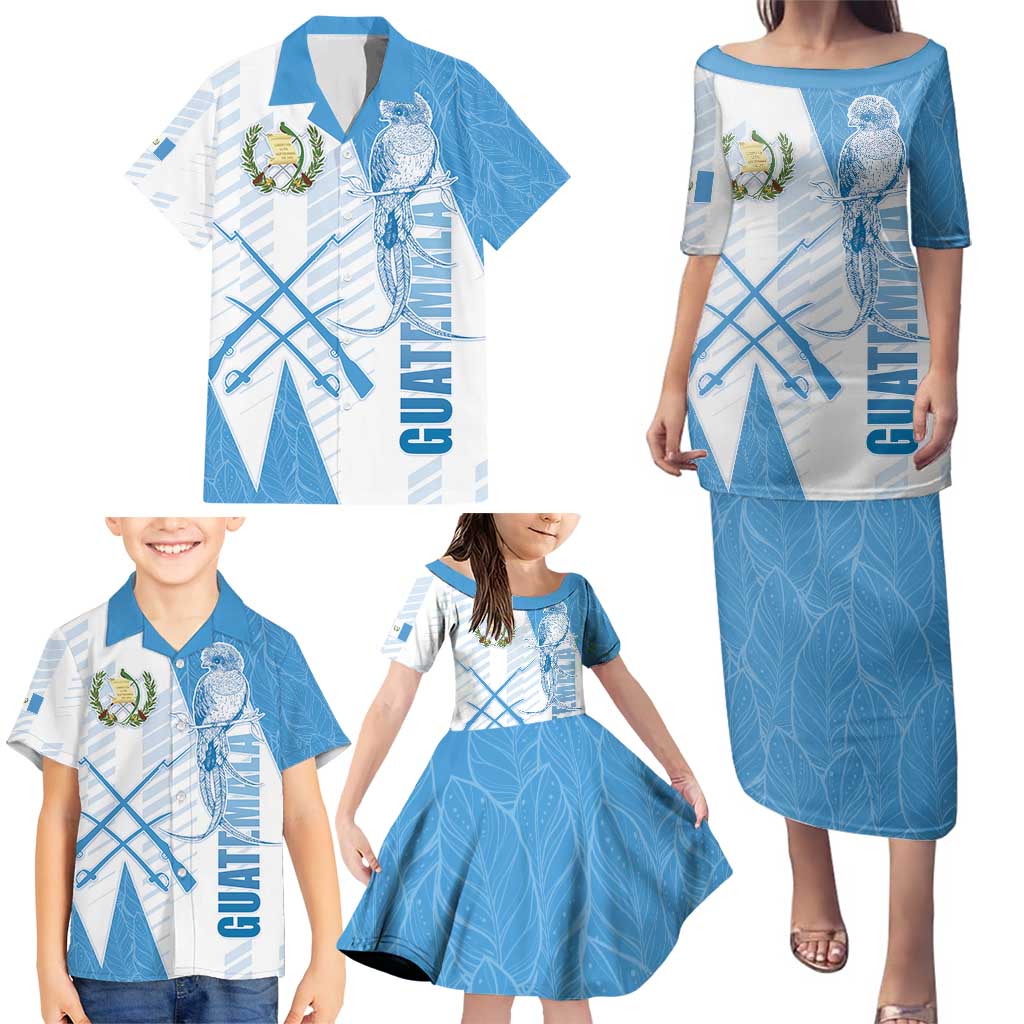 Guatemala Family Matching Puletasi and Hawaiian Shirt Quetzal Bird Guatemalan Soul DT05