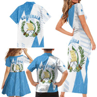 Guatemala Family Matching Short Sleeve Bodycon Dress and Hawaiian Shirt Quetzal Bird Guatemalan Soul DT05