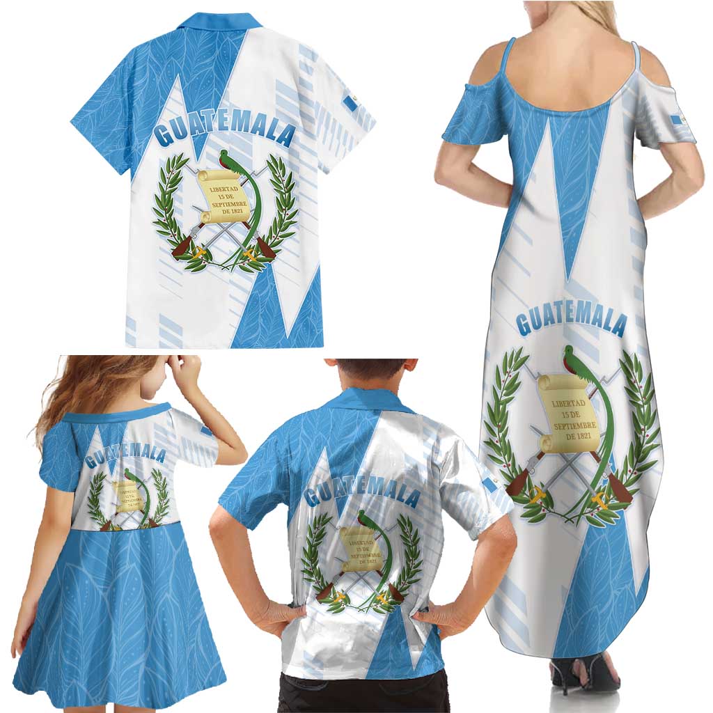 Guatemala Family Matching Summer Maxi Dress and Hawaiian Shirt Quetzal Bird Guatemalan Soul DT05