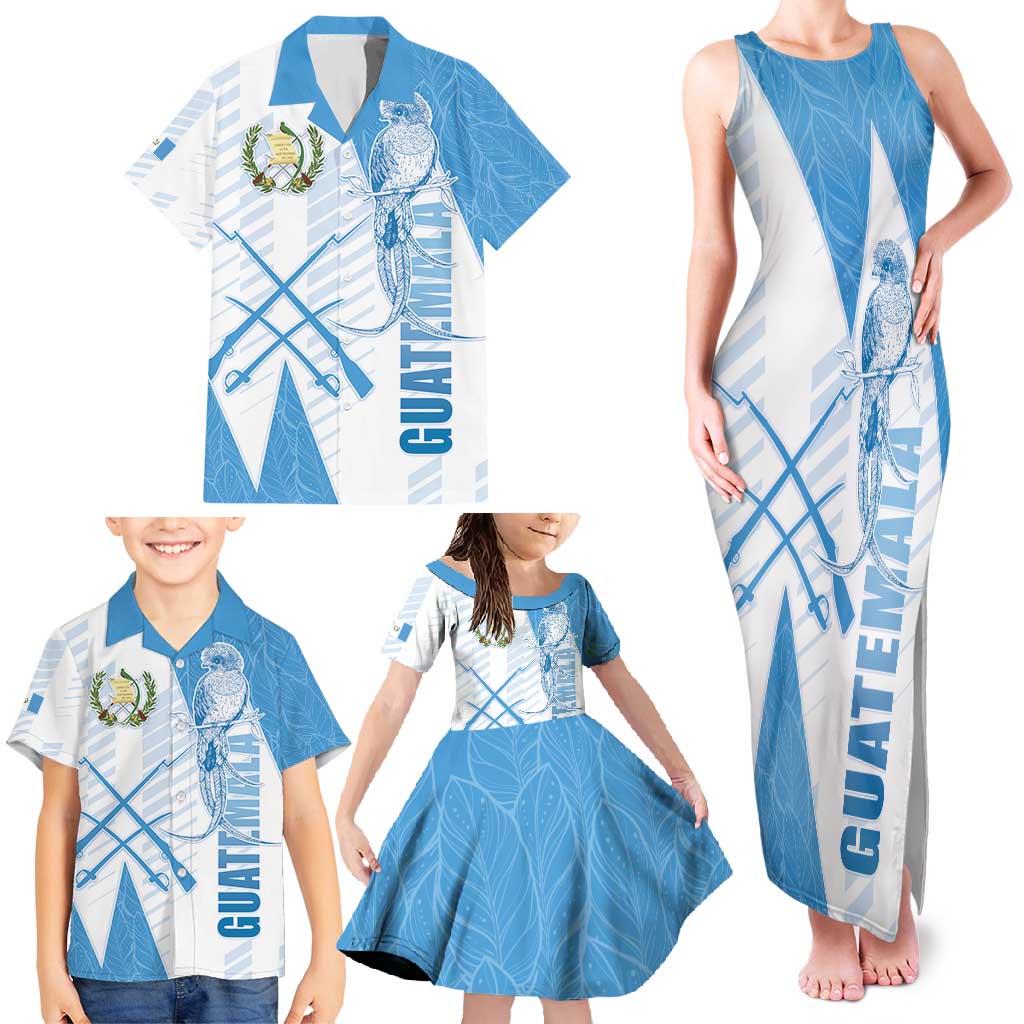 Guatemala Family Matching Tank Maxi Dress and Hawaiian Shirt Quetzal Bird Guatemalan Soul DT05