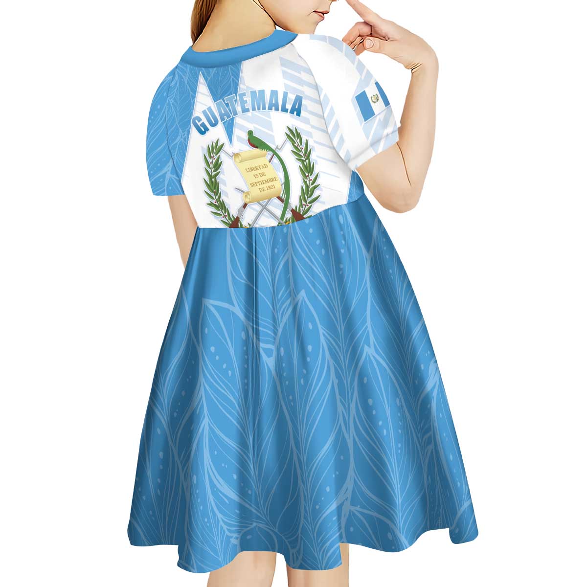 Guatemala Kid Short Sleeve Dress Quetzal Bird Guatemalan Soul DT05