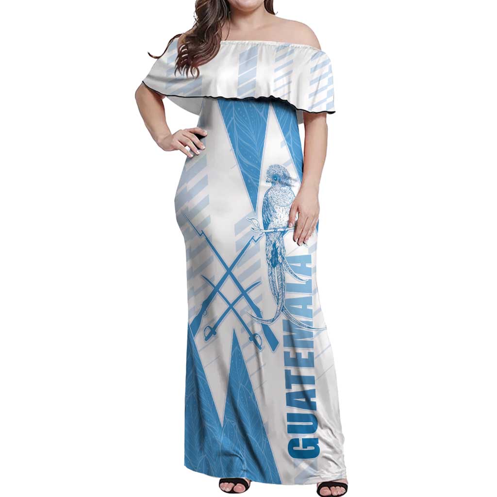 Guatemala Off Shoulder Maxi Dress Quetzal Bird Guatemalan Soul DT05