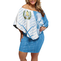 Guatemala Off Shoulder Short Dress Quetzal Bird Guatemalan Soul DT05