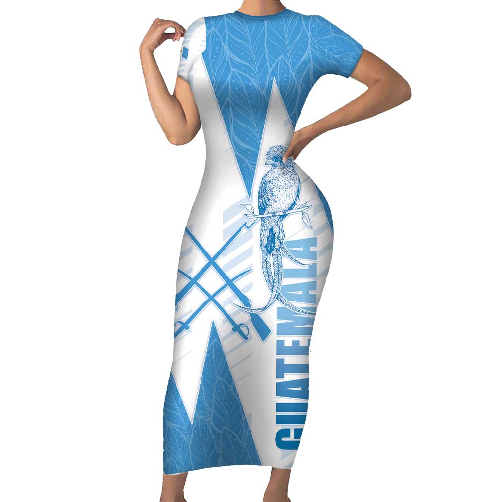 Guatemala Short Sleeve Bodycon Dress Quetzal Bird Guatemalan Soul DT05