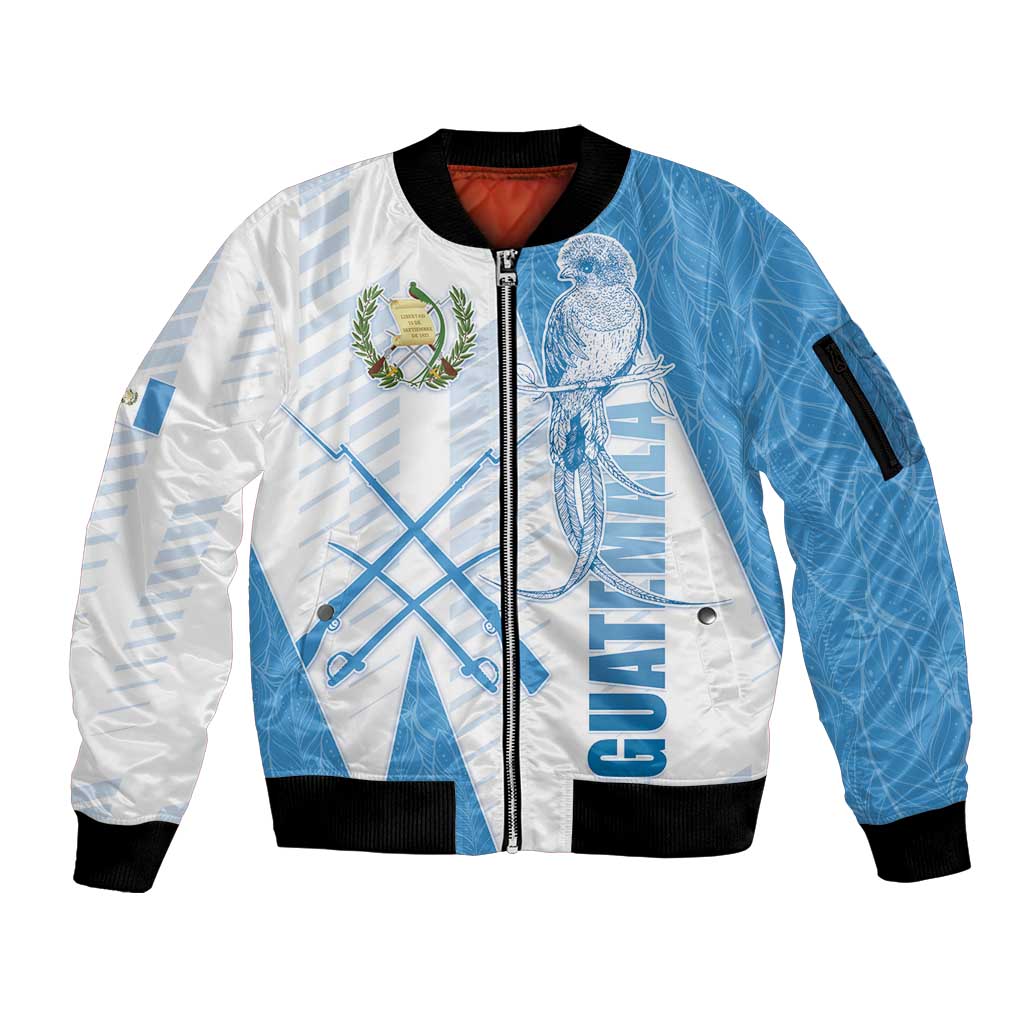 Guatemala Sleeve Zip Bomber Jacket Quetzal Bird Guatemalan Soul DT05