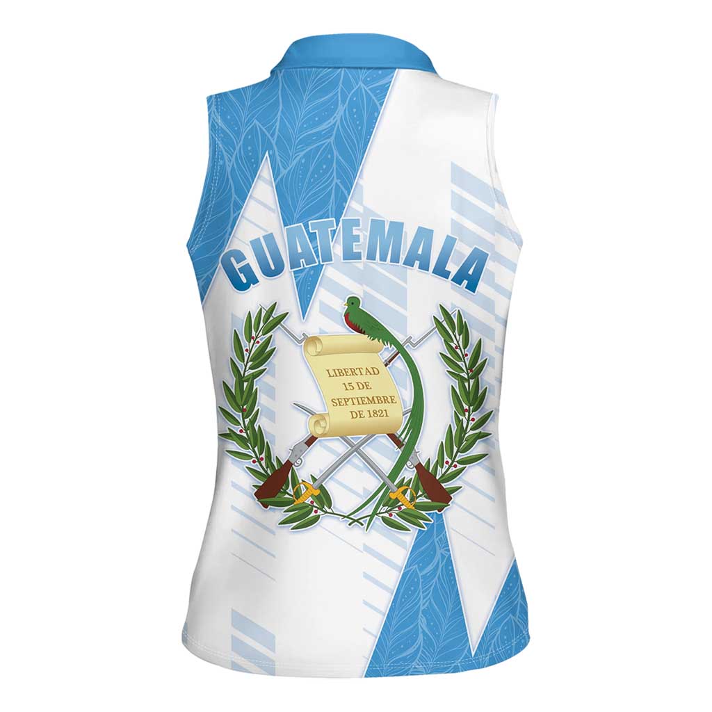 Guatemala Women Sleeveless Polo Shirt Quetzal Bird Guatemalan Soul DT05
