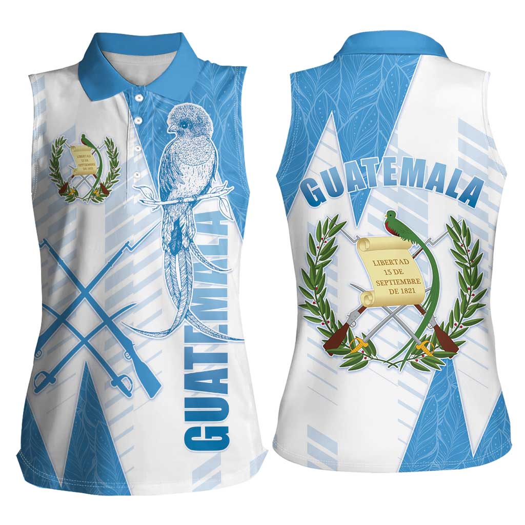 Guatemala Women Sleeveless Polo Shirt Quetzal Bird Guatemalan Soul DT05