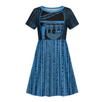 Egypt Menat Kid Short Sleeve Dress Ancient Mythology Goddess Hathor Necklace