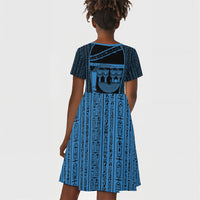 Egypt Menat Kid Short Sleeve Dress Ancient Mythology Goddess Hathor Necklace