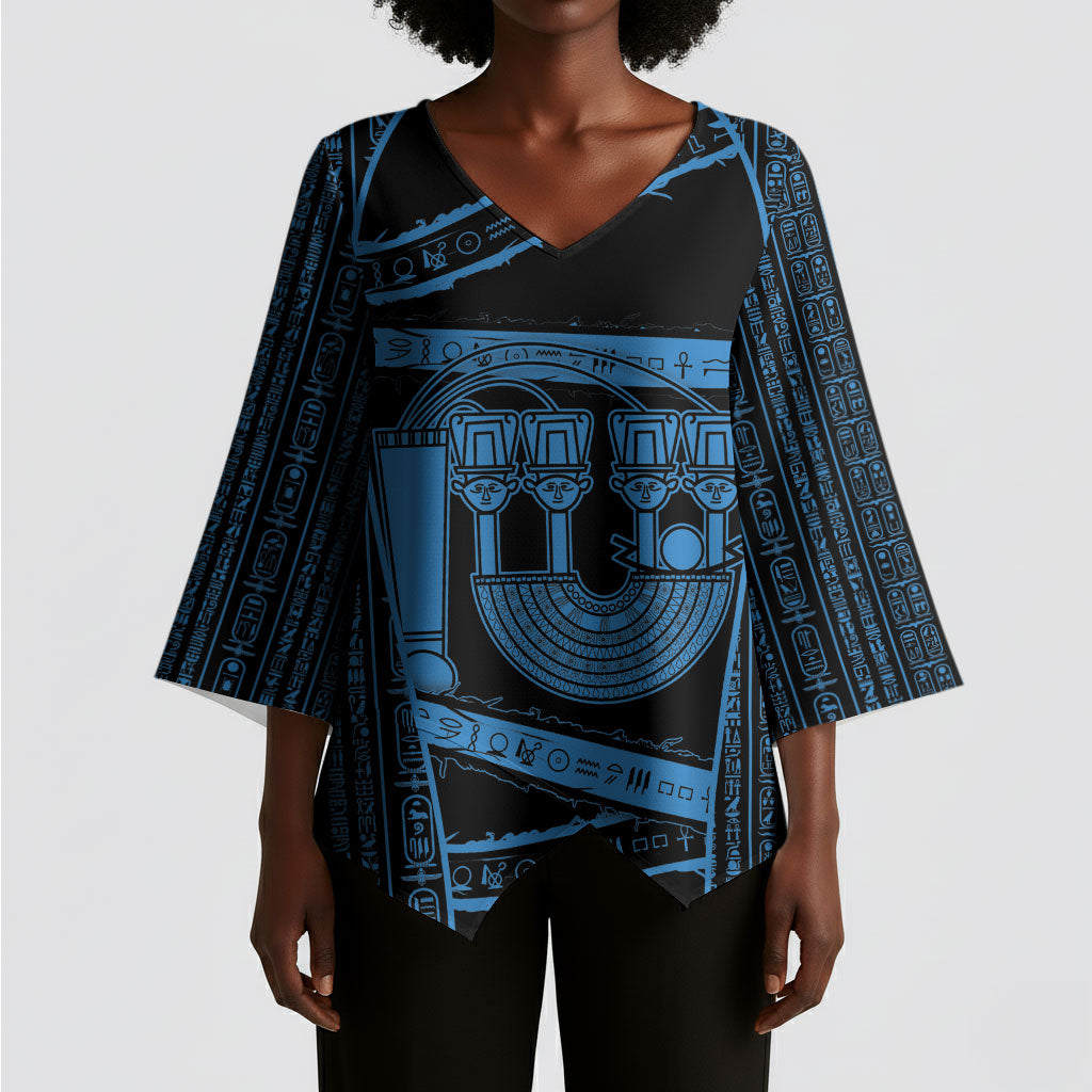 Egypt Menat Kimono Sleeve Blouse Ancient Mythology Goddess Hathor Necklace