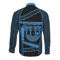 Egypt Menat Long Sleeve Button Shirt Ancient Mythology Goddess Hathor Necklace