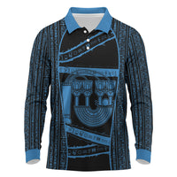 Egypt Menat Long Sleeve Polo Shirt Ancient Mythology Goddess Hathor Necklace