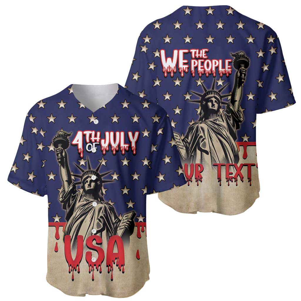 Personalized USA 4th Of July Baseball Jersey We The People - Wonder Print Shop