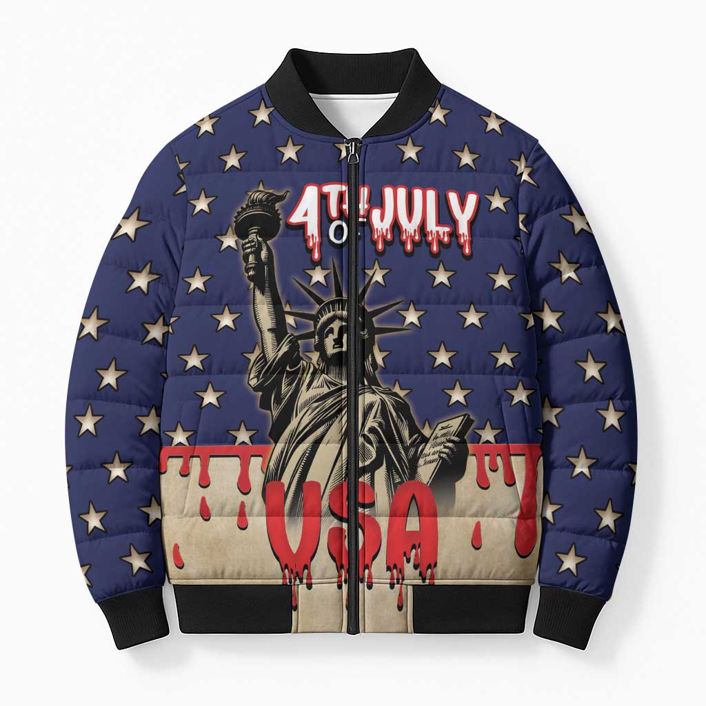 Personalized USA 4th Of July Bomber Puffer Jacket We The People - Wonder Print Shop