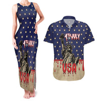 Personalized USA 4th Of July Couples Matching Tank Maxi Dress and Hawaiian Shirt We The People - Wonder Print Shop
