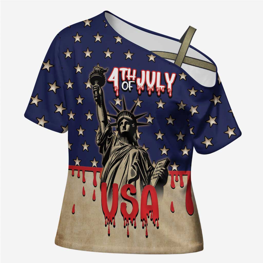 Personalized USA 4th Of July Cross Shoulder Shirt We The People - Wonder Print Shop