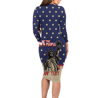 Personalized USA 4th Of July Family Matching Long Sleeve Bodycon Dress and Hawaiian Shirt We The People - Wonder Print Shop