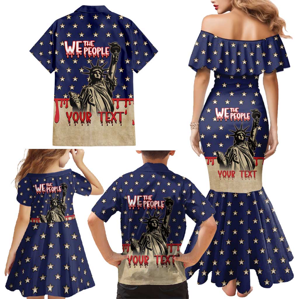 Personalized USA 4th Of July Family Matching Mermaid Dress and Hawaiian Shirt We The People - Wonder Print Shop