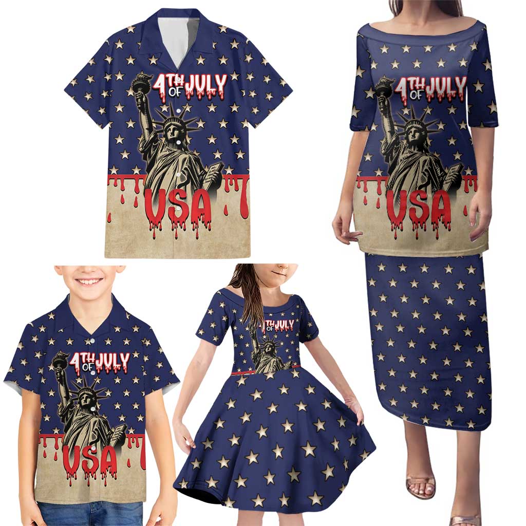 Personalized USA 4th Of July Family Matching Puletasi and Hawaiian Shirt We The People - Wonder Print Shop