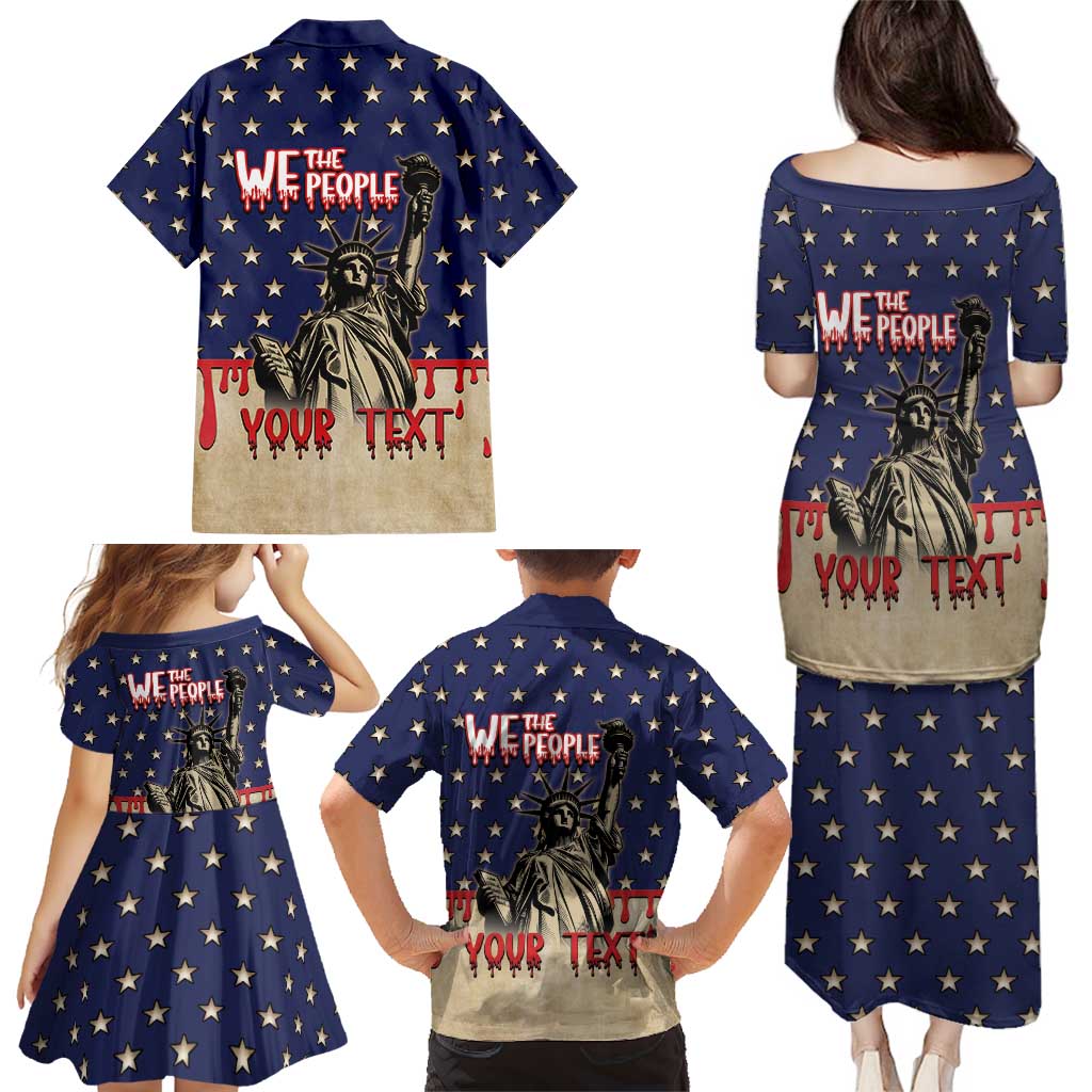 Personalized USA 4th Of July Family Matching Puletasi and Hawaiian Shirt We The People - Wonder Print Shop