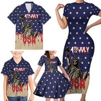 Personalized USA 4th Of July Family Matching Short Sleeve Bodycon Dress and Hawaiian Shirt We The People - Wonder Print Shop