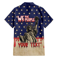 Personalized USA 4th Of July Family Matching Short Sleeve Bodycon Dress and Hawaiian Shirt We The People - Wonder Print Shop
