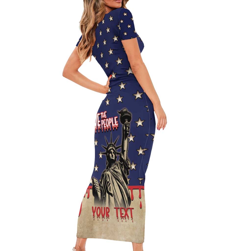 Personalized USA 4th Of July Family Matching Short Sleeve Bodycon Dress and Hawaiian Shirt We The People - Wonder Print Shop