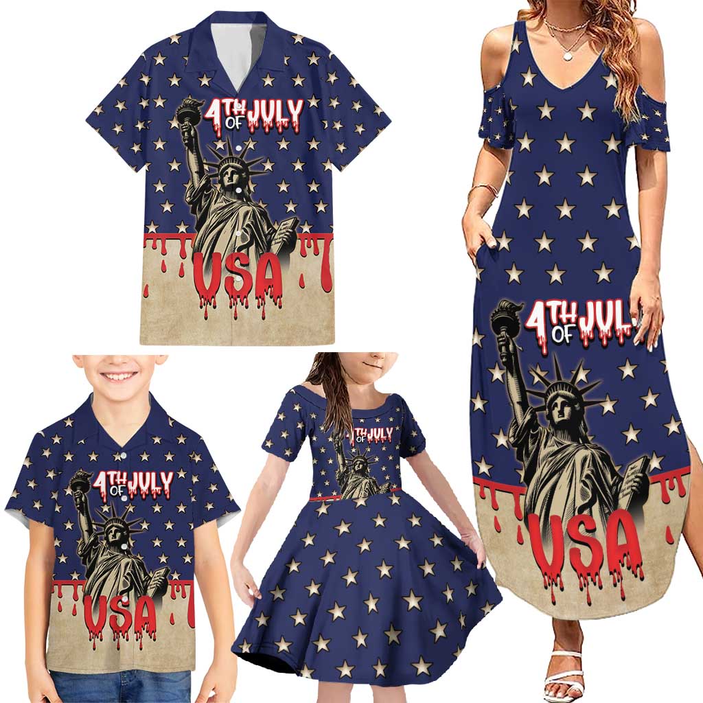 Personalized USA 4th Of July Family Matching Summer Maxi Dress and Hawaiian Shirt We The People - Wonder Print Shop
