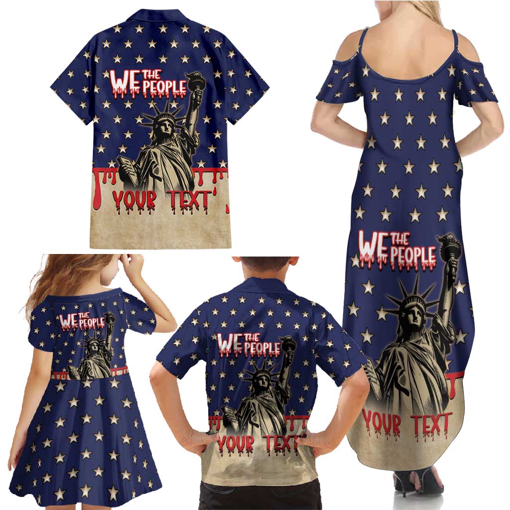 Personalized USA 4th Of July Family Matching Summer Maxi Dress and Hawaiian Shirt We The People - Wonder Print Shop