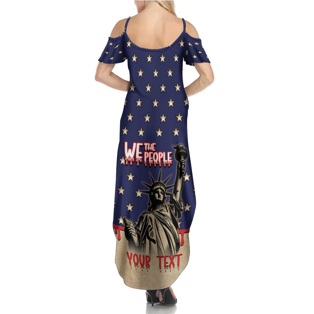 Personalized USA 4th Of July Family Matching Summer Maxi Dress and Hawaiian Shirt We The People - Wonder Print Shop