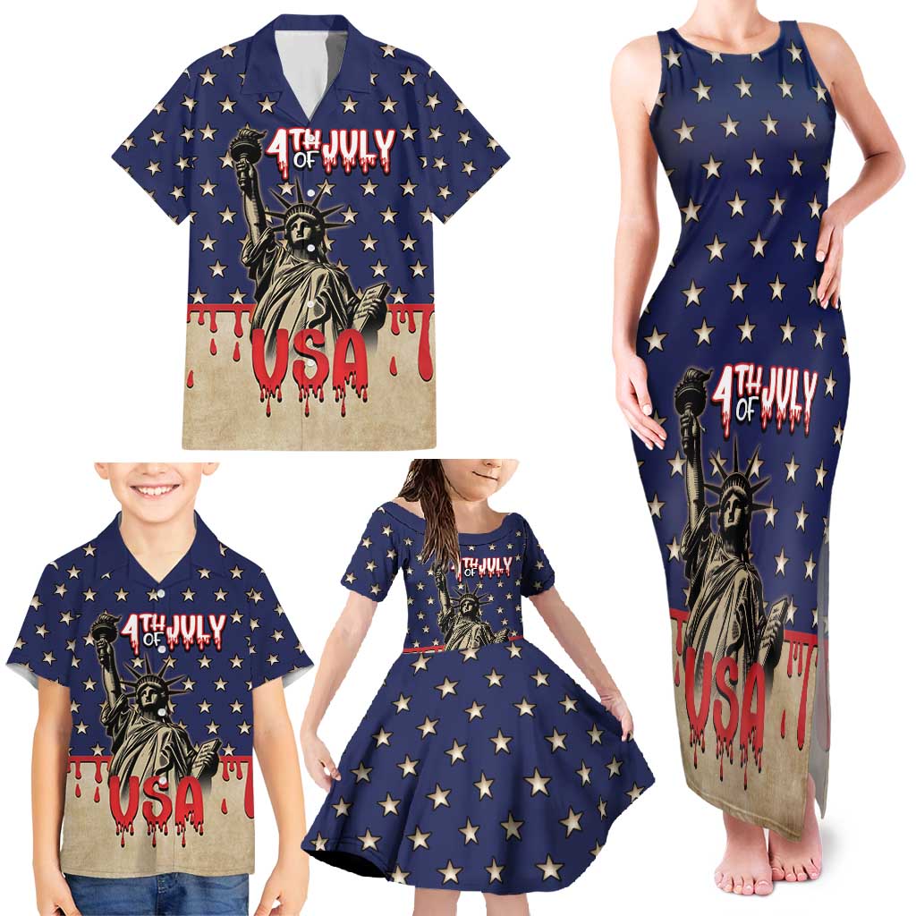 Personalized USA 4th Of July Family Matching Tank Maxi Dress and Hawaiian Shirt We The People - Wonder Print Shop