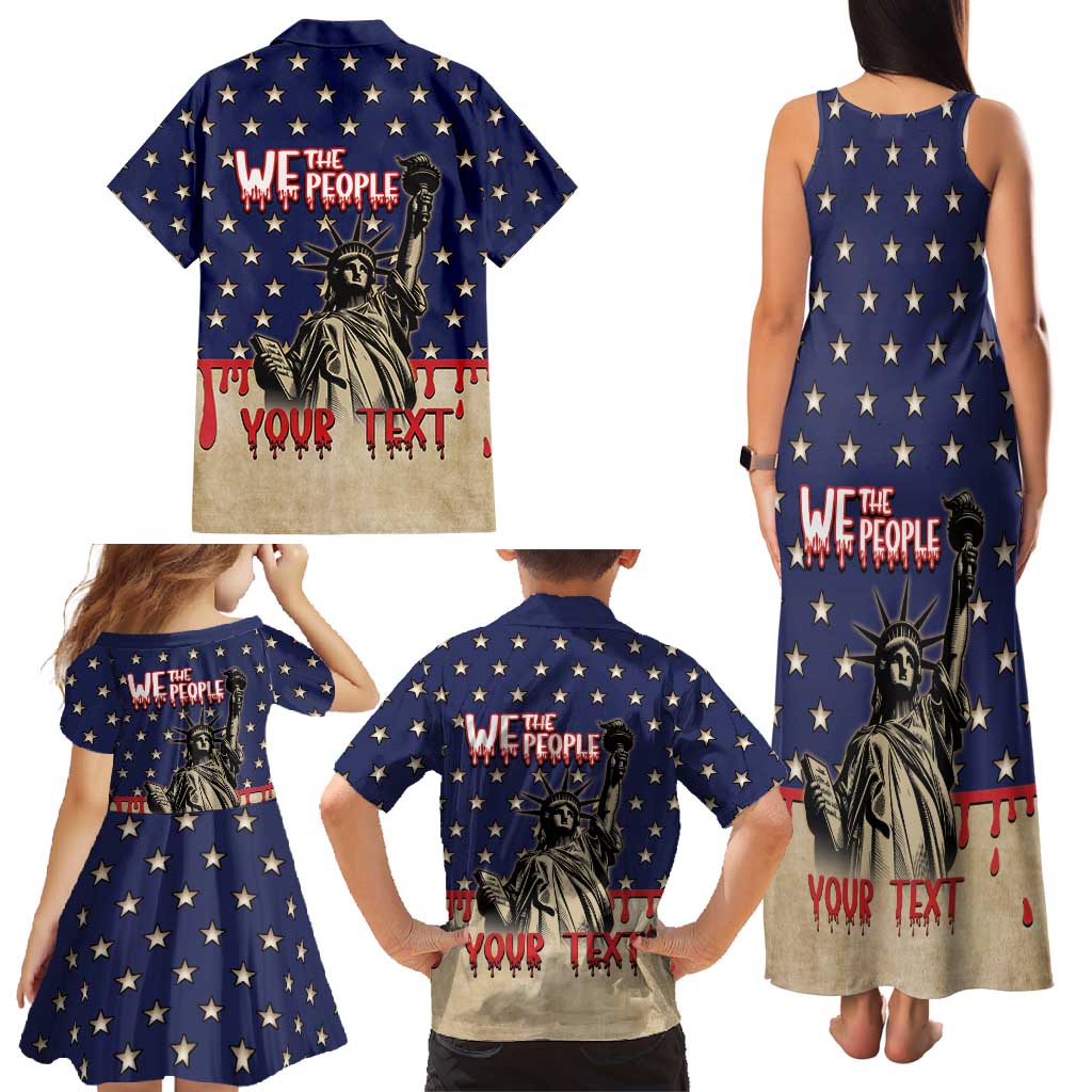 Personalized USA 4th Of July Family Matching Tank Maxi Dress and Hawaiian Shirt We The People - Wonder Print Shop