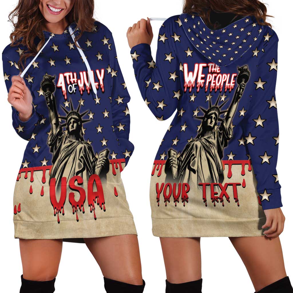 Personalized USA 4th Of July Hoodie Dress We The People - Wonder Print Shop