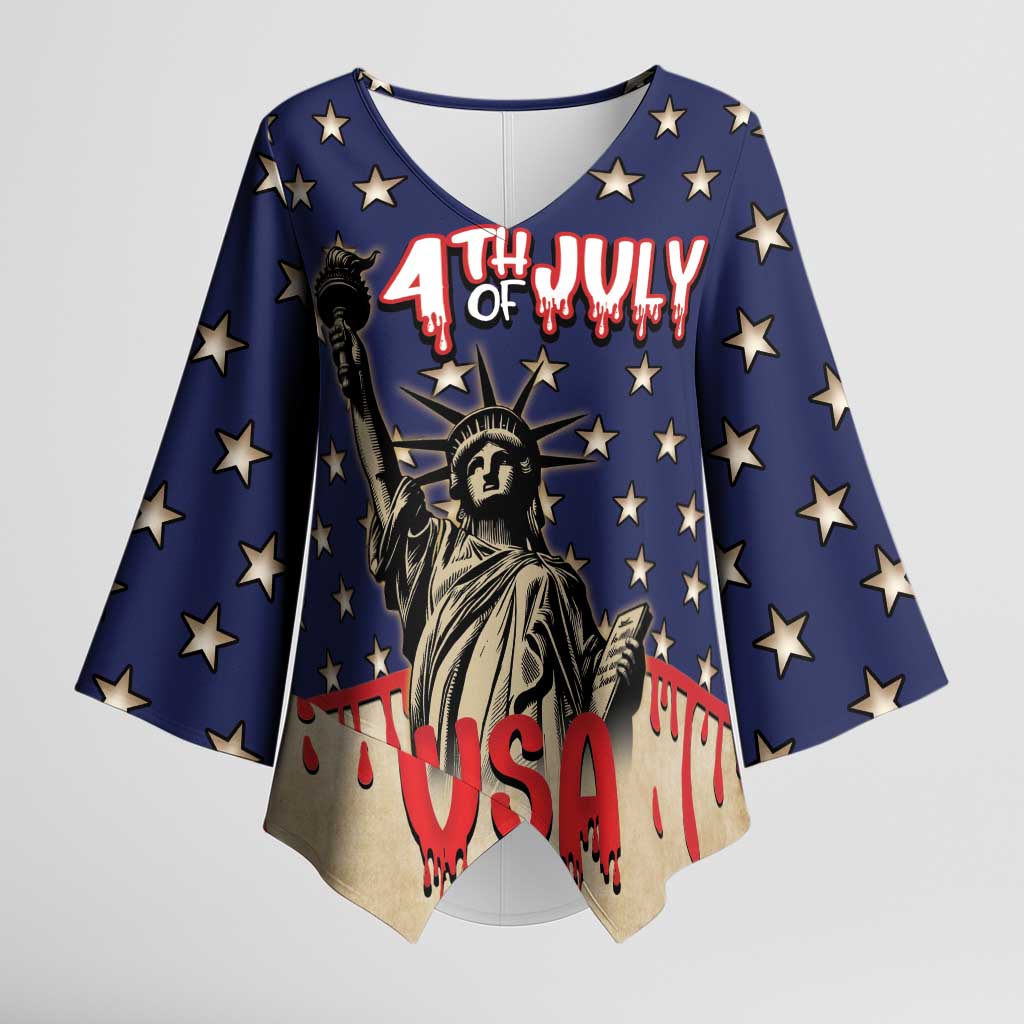 Personalized USA 4th Of July Kimono Sleeve Blouse We The People - Wonder Print Shop