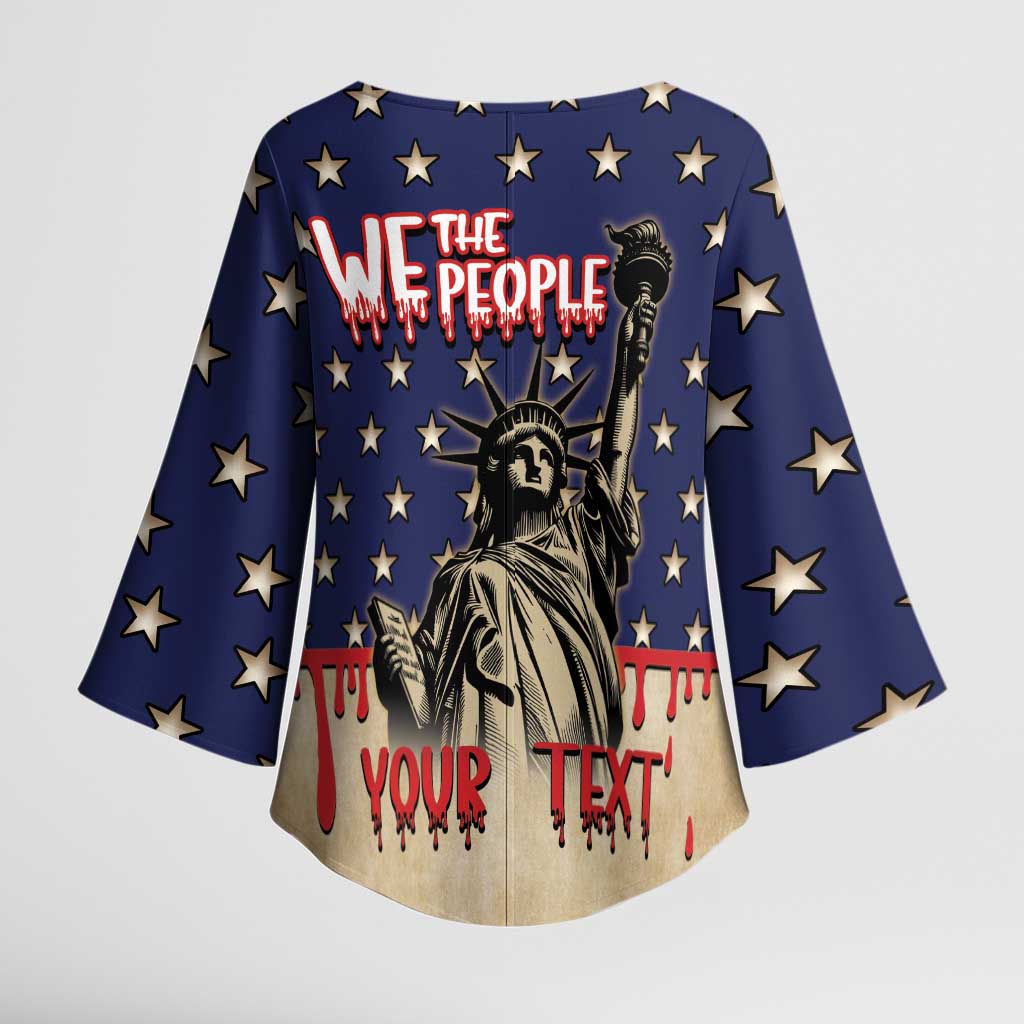Personalized USA 4th Of July Kimono Sleeve Blouse We The People - Wonder Print Shop