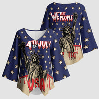 Personalized USA 4th Of July Kimono Sleeve Blouse We The People - Wonder Print Shop