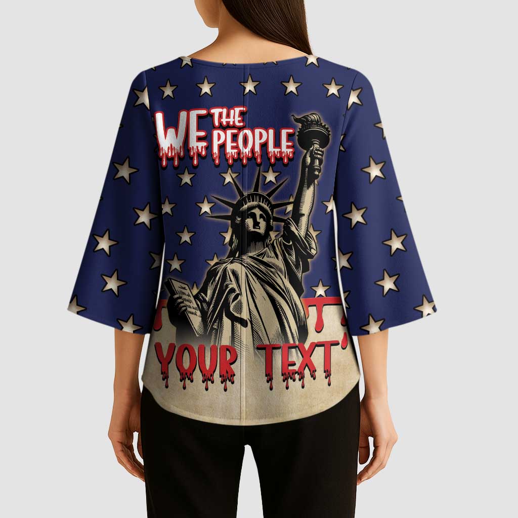 Personalized USA 4th Of July Kimono Sleeve Blouse We The People - Wonder Print Shop