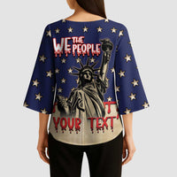 Personalized USA 4th Of July Kimono Sleeve Blouse We The People - Wonder Print Shop