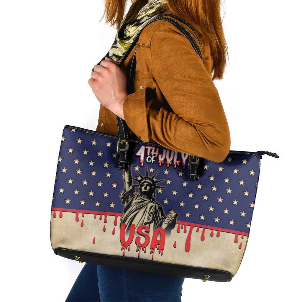 USA 4th Of July Leather Tote Bag We The People - Wonder Print Shop